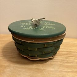 Longaberger Fern Valley Small Roundabout Basket w/lid And Protector