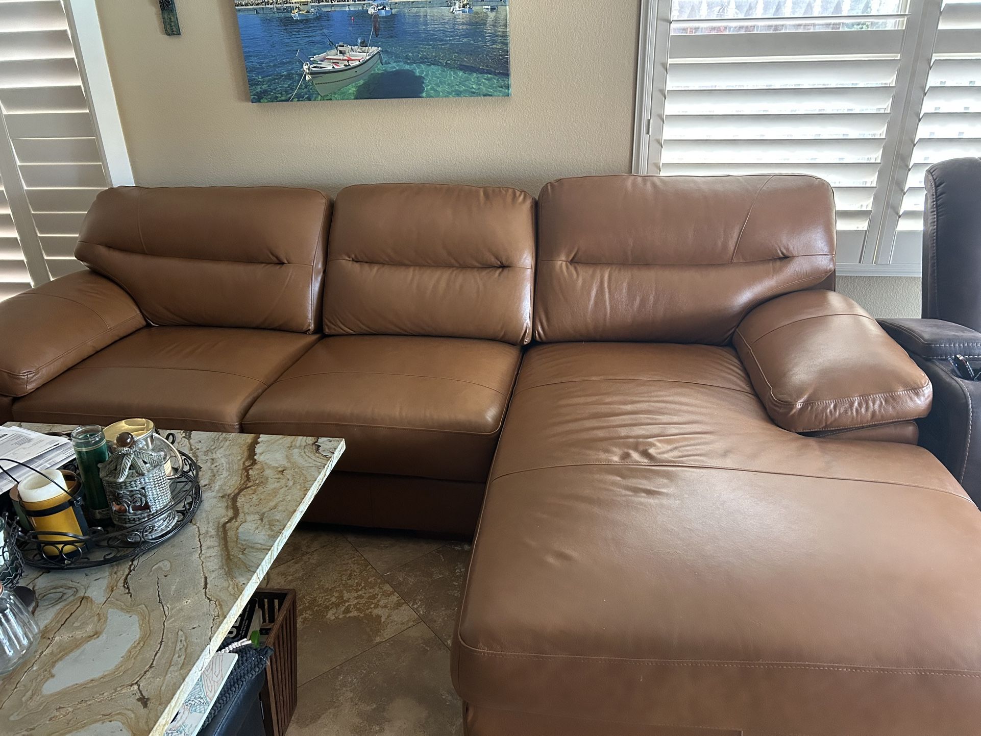 Leather Couch With Chaise