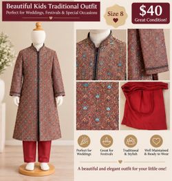 Kids Traditional Indian Sherwani Set - Size 8