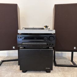 Full Stereo Setup - Receiver/Amp, Turntable, Speakers