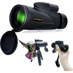 Monocular Telescope with Low Night Vision for Adults Kids,12X50 High Power Mini Zoom Monoculars with Smartphone/iPhone Adapter Tripod,Gifts for Bird W