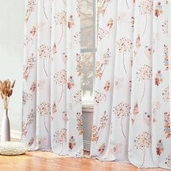 Terracotta Orange and Blue Boho Blackout Curtains 84 Inch Length 2 Panels Set for Bedroom,Floral Pattern Colorful Curtains for Bedroom,Rust Colored an
