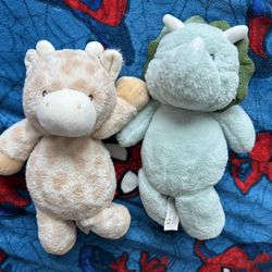 Giraffe & Dino Rattle stuffed Animal 