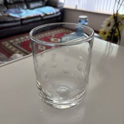Etched Polka Dot Small Glasses Deco Retro Atomic Gift Barware Bar