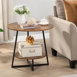D&H FURNIMMT 22" Small Tall Round Accent End Tables Living Room Set, Wood Side Table