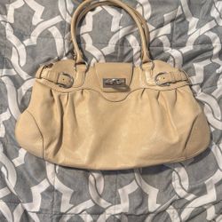 Salvatore Ferragamo Ganchini Ivory White Leather HandBag Shoulder Bag Good Italy