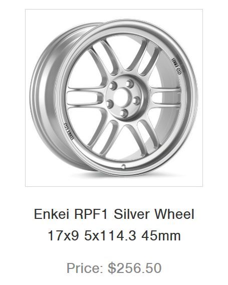 Enkei RPF1 17x9 new wheels in box