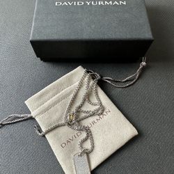 David Yurman 21-inch white dog tag pendant