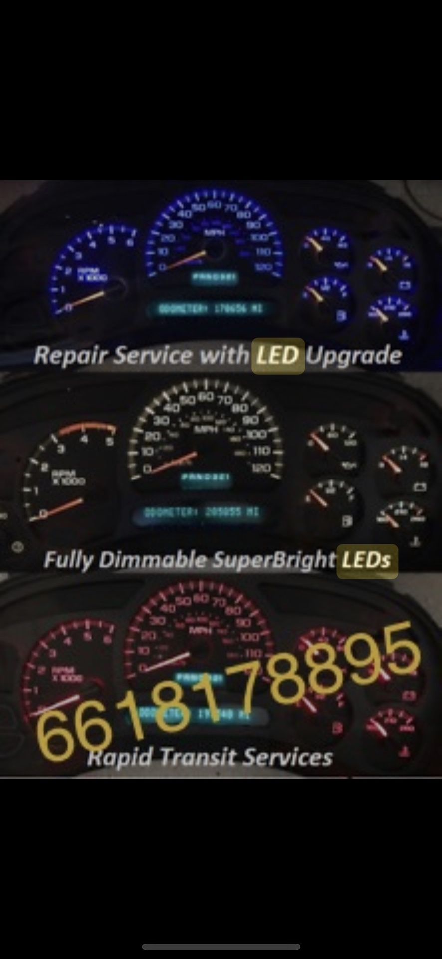 Chevy GMC Escalade LED  For Clusters 