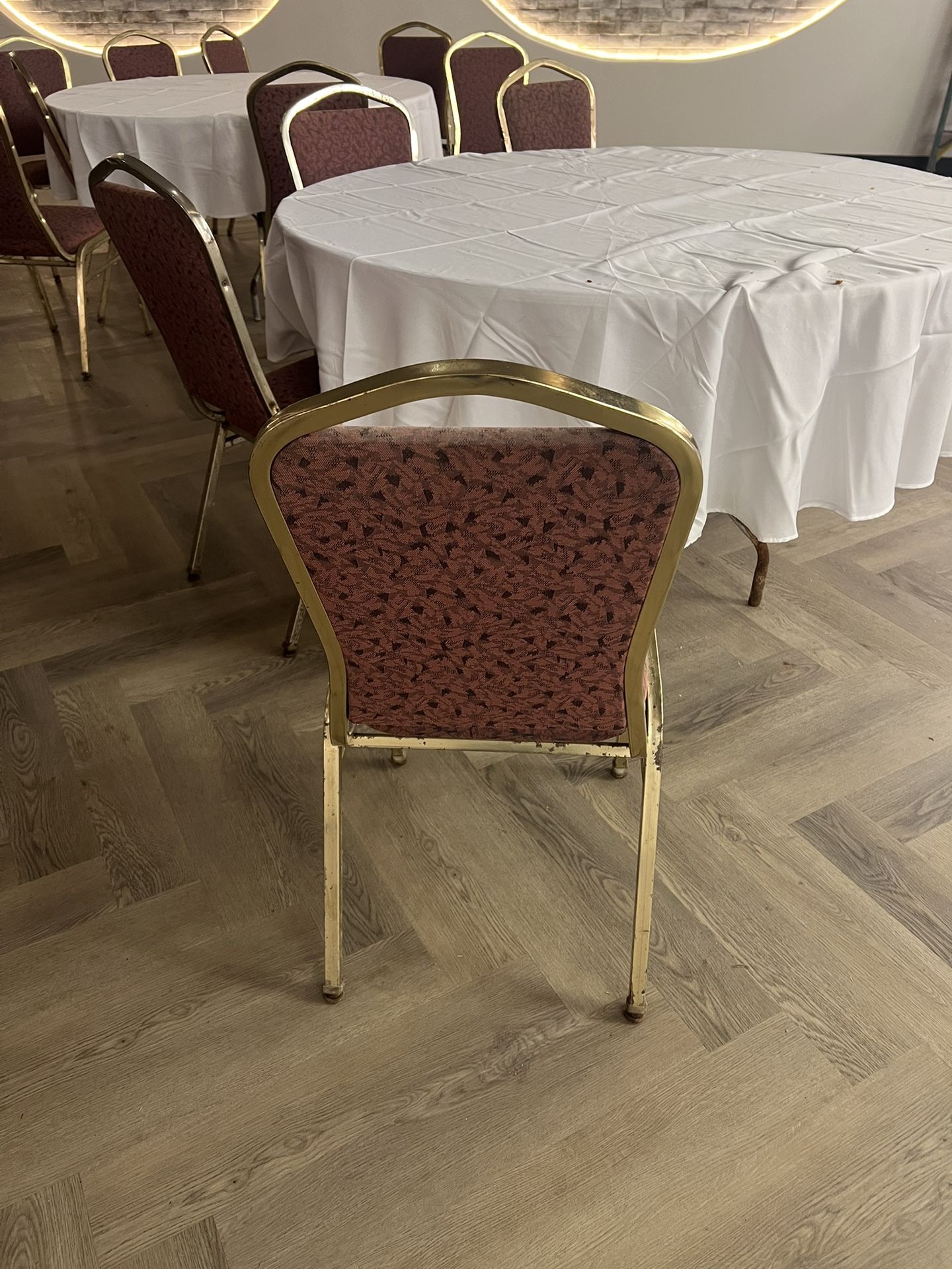 Metal frame banquet chairs