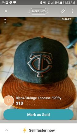 Black/Orange 59fifty 7 1/4