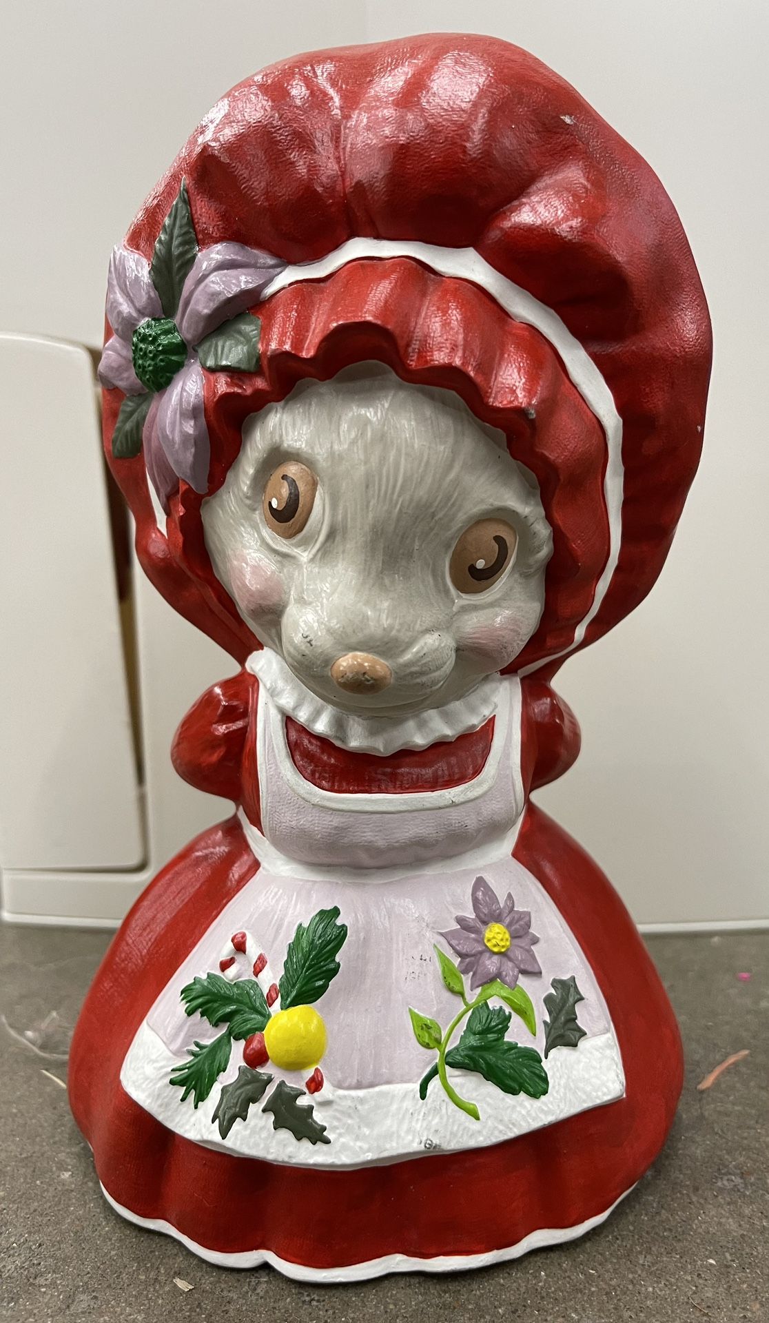 Vintage Provincial Mold 1979 Hiding Present Mrs Claus Mouse RARE.