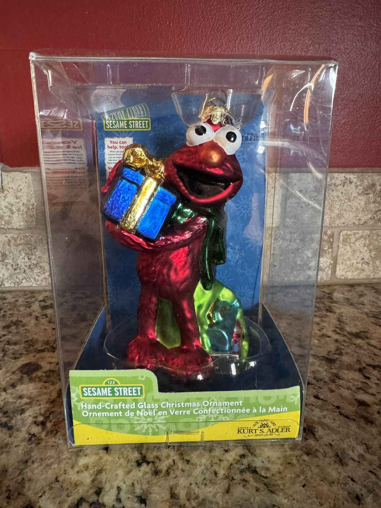 Neu Elmo Hand-crafted Glass Christmas Ornament