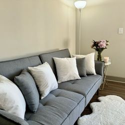 Futon Sleeper Couch Loveseat Light Gray