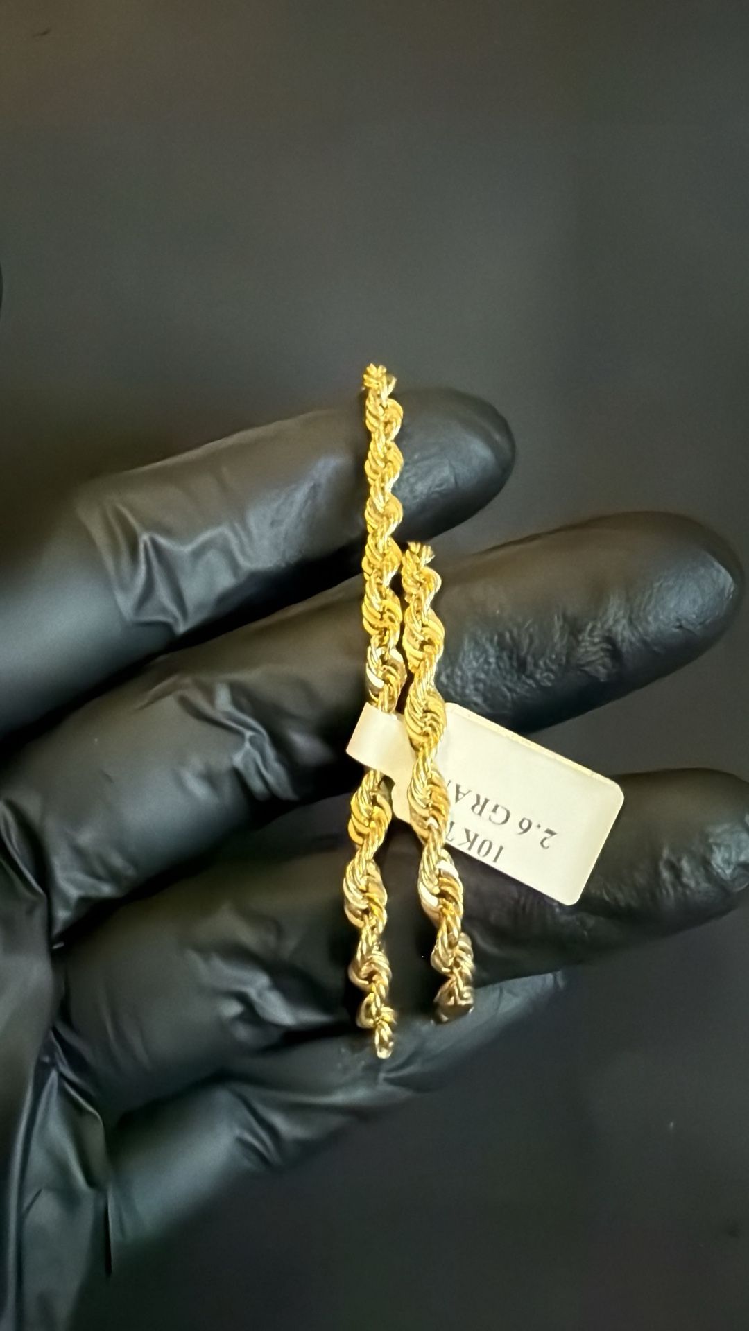 Gold rope link bracelet