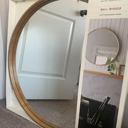 Wooden Round Wall Mirror 30’
