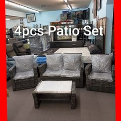 ✨ Patio Set 2 Chairs Loveseat And Coffee Table 
