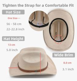 Melesh Wide Brim Cowboy Hat