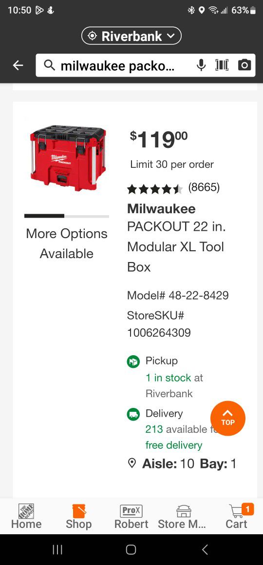 Brand New Milwaukee Packout Xl Tool Box. $100 Firm Pickup In Oakdale Or Riverbank 