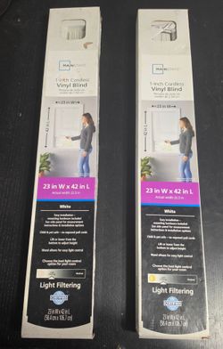 MAINSTAYS 1 INCH CORDLESS VINYL BLINDS (SET OF 2)