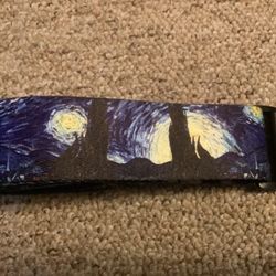 GENTLY Used Art Tribute Vincent Van Gogh Starry Night Adjustable Guitar Strap!