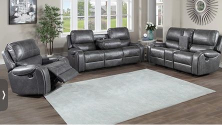 Keily gray 3 Piece Reclining Sofa Set on Sale!