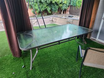 7 ft by 42 inches  big patio glass table