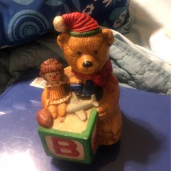 Vintage bear Christmas Music Box