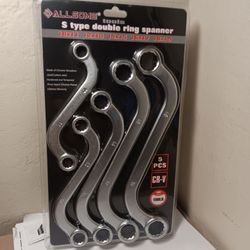 Allsome 5-Piece S-Type Double Ring Spanner Set