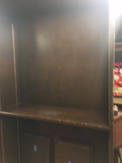 Large and Tall Dark Brown Wooden Book Case/ Shelf