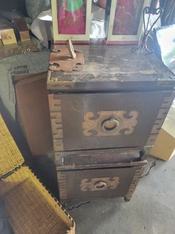 Pair Of Vintage Wood Asian Drawers