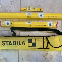 Stabila 300 R Beam Level Set – 48”, 24” & Torpedo – Pro Grade – $300
