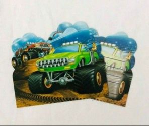 Monster Truck Birthday Party Invitation Cards