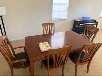 Large Solid Wood Dining Set  with 6 Chairs