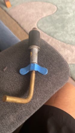 Brass and Steel Valve with Blue Handle