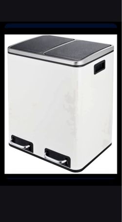 8 Gal Dual Stainless Steel Kitchen Garbage Can