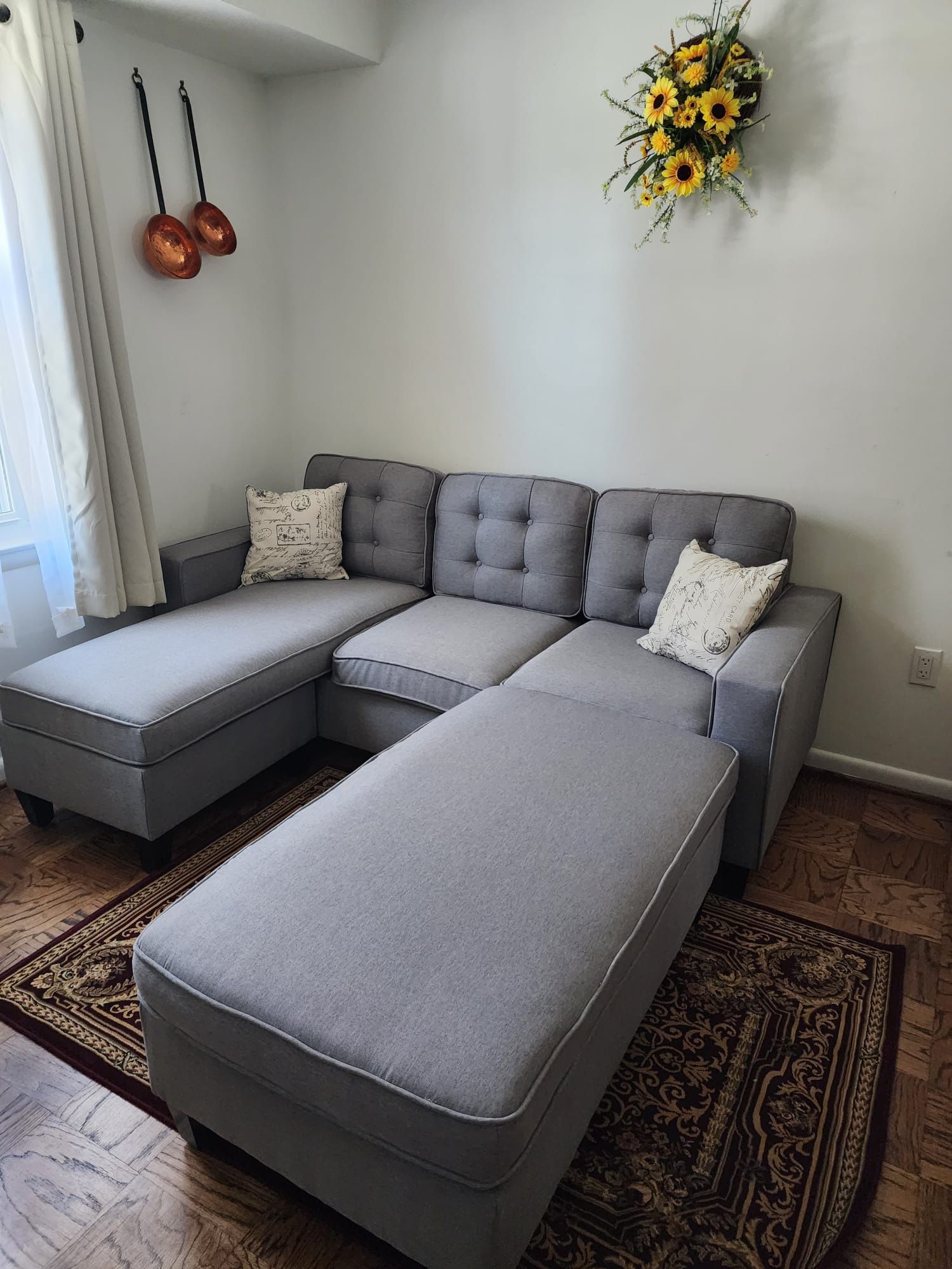 L Shape Sectional Sofa Couch With Ottoman