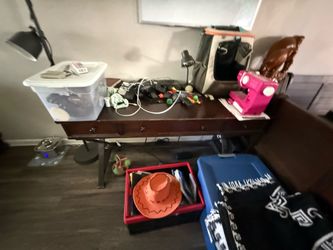 Used desk with built in plug