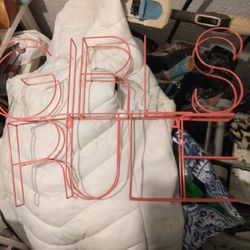 Pink Girls Rule metal Frame 