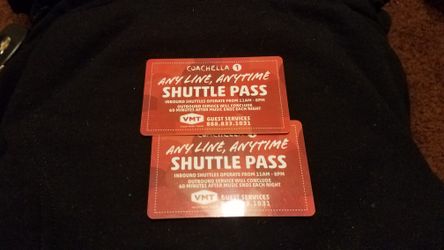 Coachella Shuttle Passes Week 1 (ANY LINE ANYTIMEANYTIME) Retail price is $100