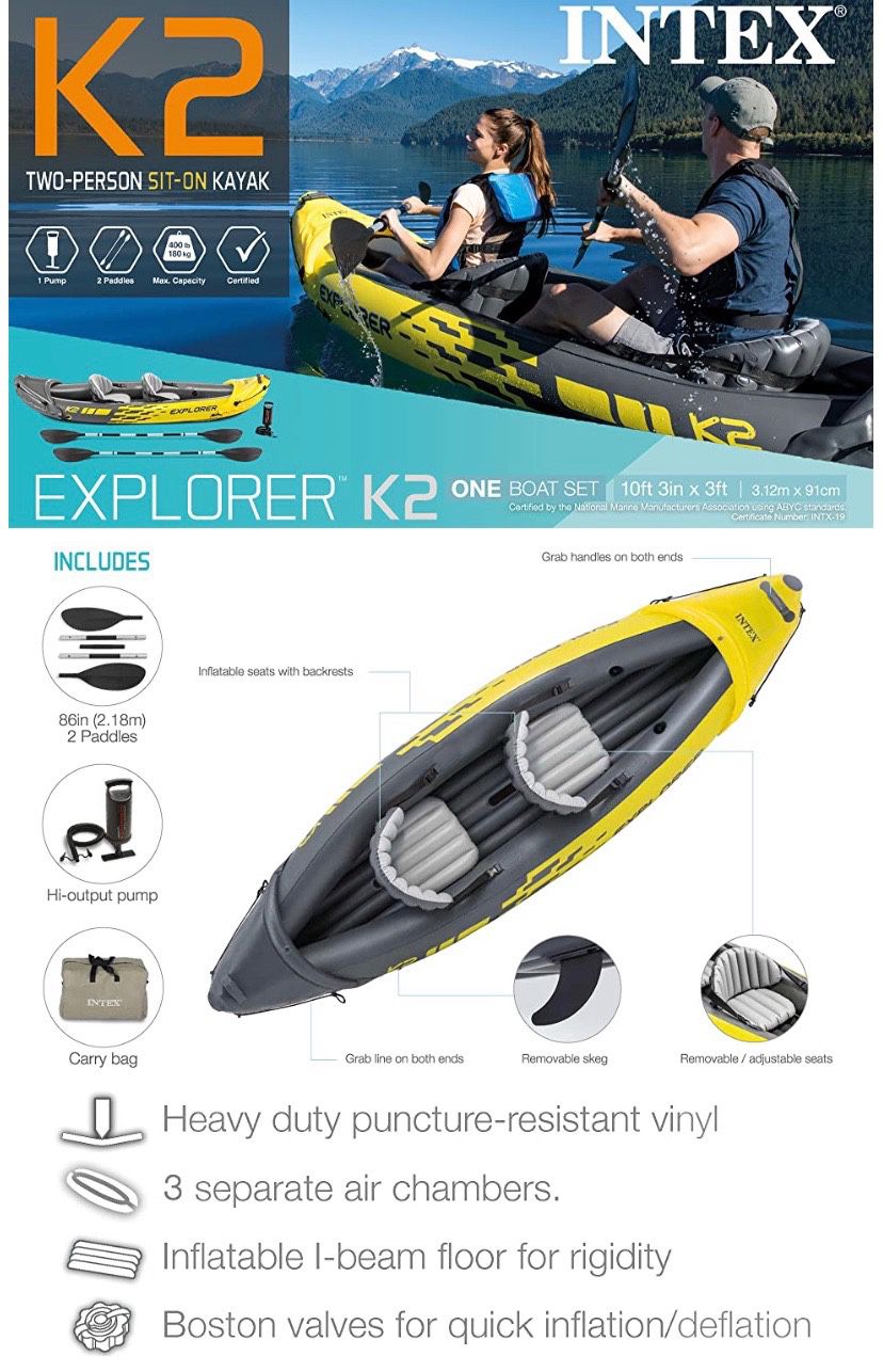 INTEX Explorer K2 Kayak - 2 person