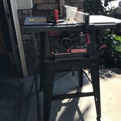 Craftsman 10 inch table saw  With Table  Use couple times excellent condition