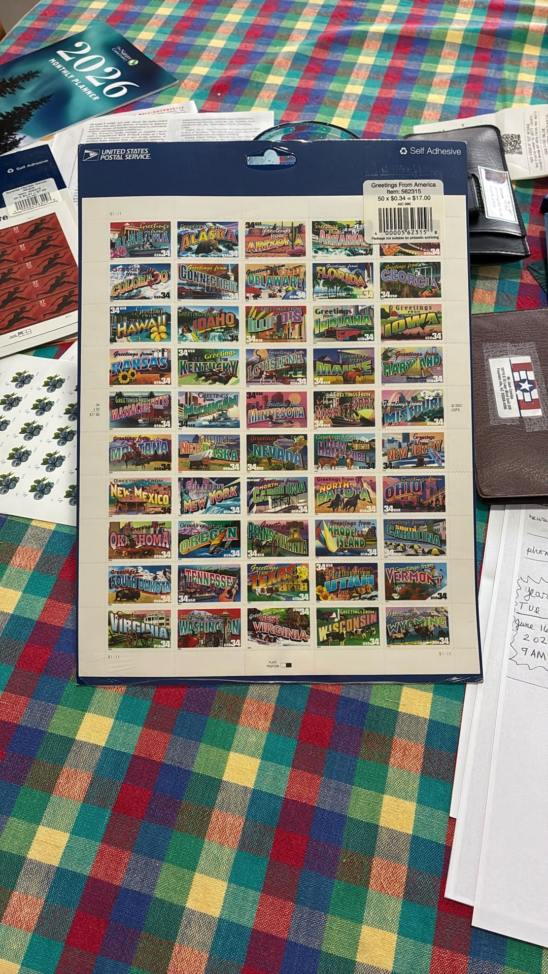 BEAUTIFUL US POSTAL SHEET. ALL STATES