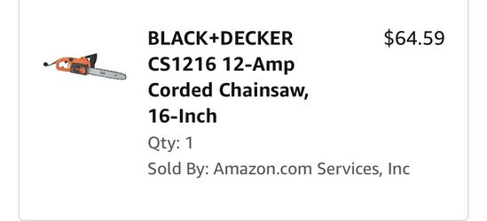 Black & Decker corded chainsaw