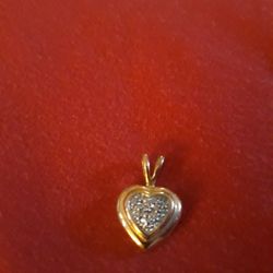 Vermeil Real Diamonds Heart Charm 