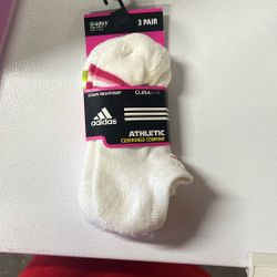 3 PR GIRLS ADIDAS CUSHIONED CLIMALITE NO SHOW SOCKS. SHOE SZ 9-1 NEW 