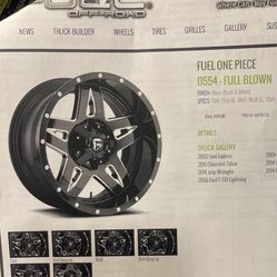 8 Lug Black Rims 18x9 Fuel Full Blown Black / Chrome Rims