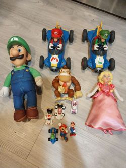 Nintendo Super Mario Figures and Kart Toy Lot