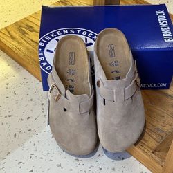 Brown Birkenstock women's shoes