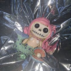 SUMMIT COLLECTION Furrybones Ariel Signature Skeleton in Mermaid Costume Beside Clam with Pearl

